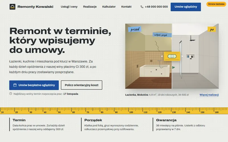 Strona testowa: firma remontowa, Remonty Kowalski